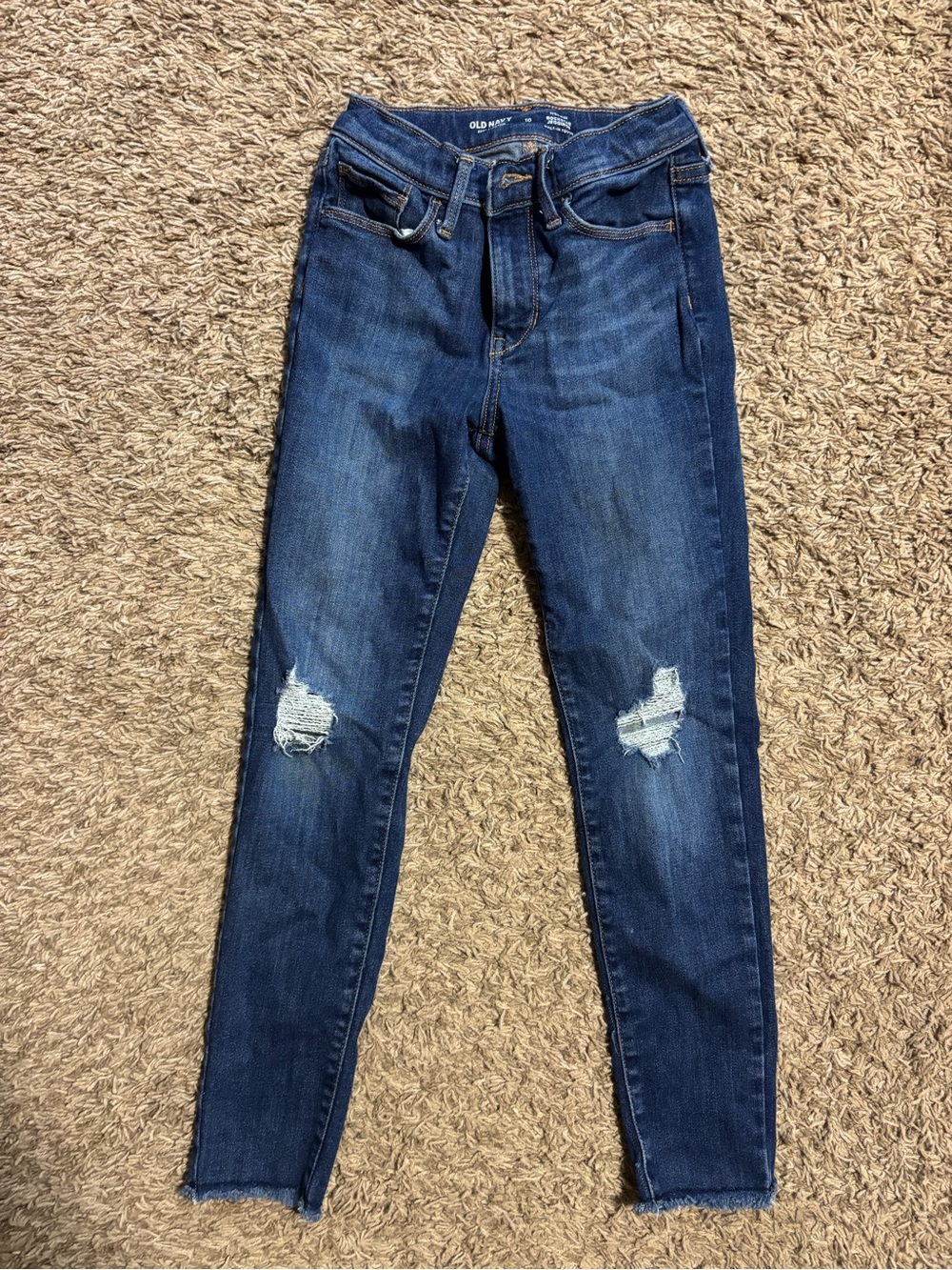 Girls Old Navy - Dark Blue Distressed Skinny Jeans